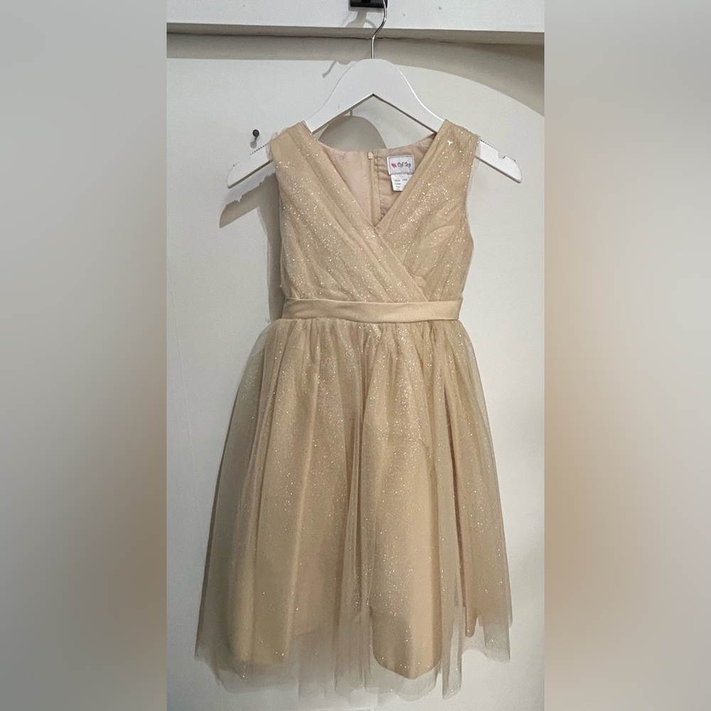 Tip Top Kids Shimmering Cream Formal Dress
